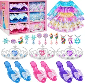 Mother Day Gift  Princess Dress Up for Girls, Dress Up Clothes for Girl with Princess Shoes, Toddler Girls Boutique, Pretend Play Gifts for Little Girl Aged 3-6 Years Old