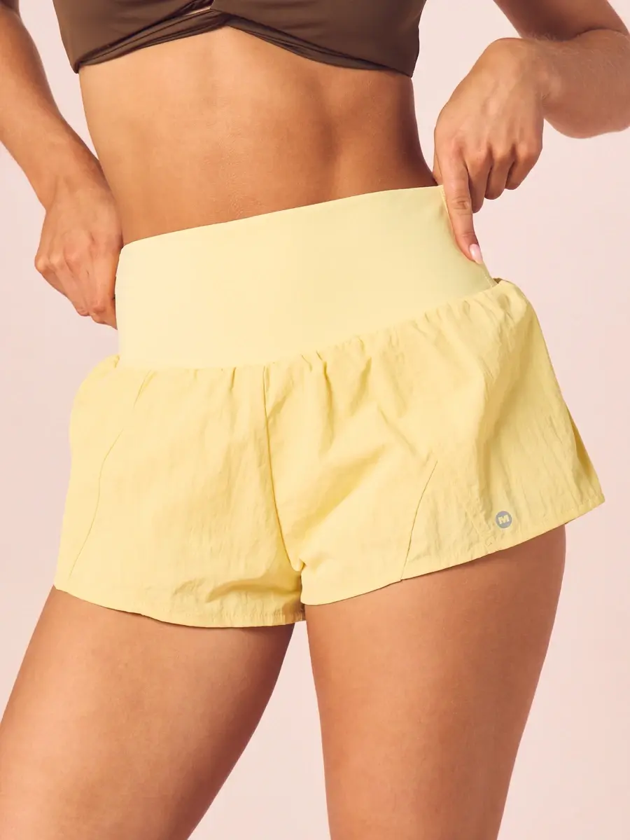 High Rise Athletic Running Shorts With Elastic Waistband And Side Pockets Summer Active Wear