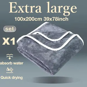 Extra Large Beauty Towel 100x200cm, Quick Absorbent Ultra Soft Drying Fast, No Shedding Microfiber Material, Ideal for Spa Swimming Camping Home Hotel School Community Factory