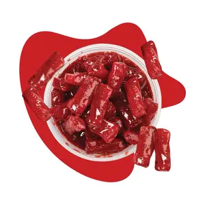 Strawberry flavored rellenitos in chamoy Strawberry flavored rellenitos in chamoy