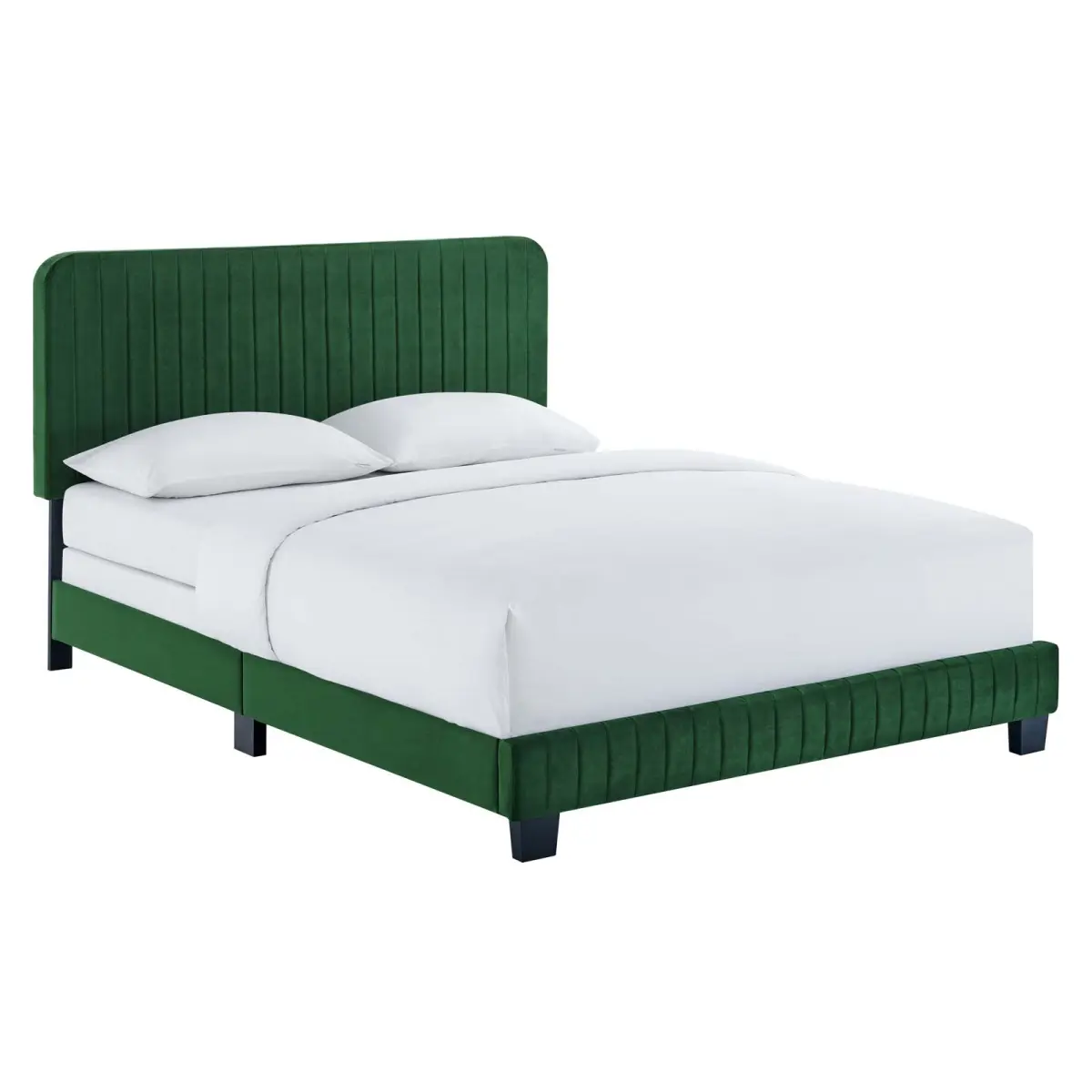 Modway Furniture MOD-6330-EME Celine Channel Tufted Performance Velvet Queen Bed, Emerald