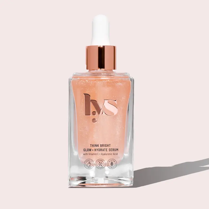 LYS Beauty Think Bright Glow + Hydrate Serum with Vitamin C & Hyaluronic Acid - Brightening, Hydrating Moisture Serum for Moisturizing, Glow Up & Skin Transformation