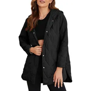 Women’s Puffer Jacket, Lightweight Long-Sleeve Buttoned Hoodie Outerwear, Oversized Basic Casual Comfortable Coats & Tops, 2025 Women’s Fall/Winter Outfits