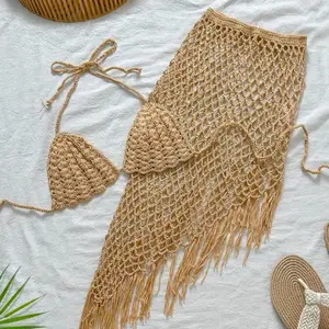 Tan Crochet Bathing Suit