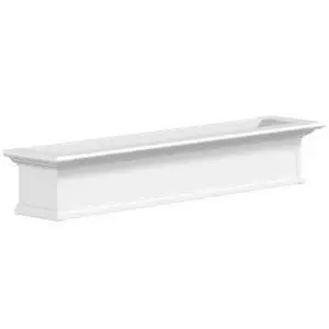 212 MAIN Rectangular Outdoor Low-Maintenance 5-ft Window Box Flower Pot - White Garden Pot with Root Growth Support (Model 4825W)