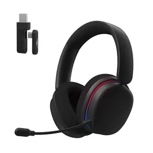 AULA G7 Pro Black Wireless Gaming Bluetooth Headphones - 7.1 Surround Sound, Low-Latency Audio, AI Noise-Canceling Mic, RGB Over-Ear Mobile Headset, PC Headsets, TikTok Shop Creator Picks
