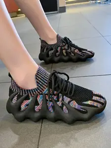 Women's Casual Slip-On Sneakers, Walking Shoes, Trendy Breathable Mesh Flyknit Flat Comfortable Sock-Like Design, Daily Wear, Grip, Ballet, Athletic, Pointed Toe, Summer, Essential, Versatile, Flexible
