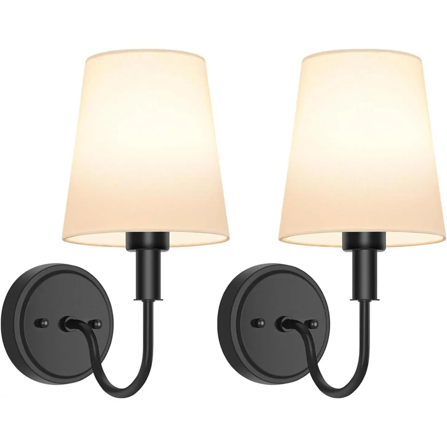 Wireless Rechargeable Wall Sconce, Black Battery Operated Wall Lights, Wall Lamps with Remotes and Dimmable RGB LED Bulbs, No Wiring Indoor Sconces Wall Decor Set of 2 for Bedroom Living Room Hallway