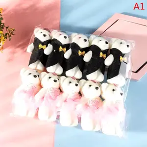 10Pcs Couple Models Pair Bear Flower Bouquet Cartoon Dolls Wedding Decoration Accessories Birthday Gifts Bubble Bear Decoration