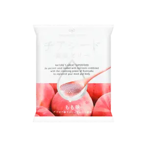 WAKASHO Peach Konjac Jelly with Chia Seeds - 6.1oz Snack Cups, Fat-Free, Low Calorie, Healthy Dessert, Vegan Fruit Jelly