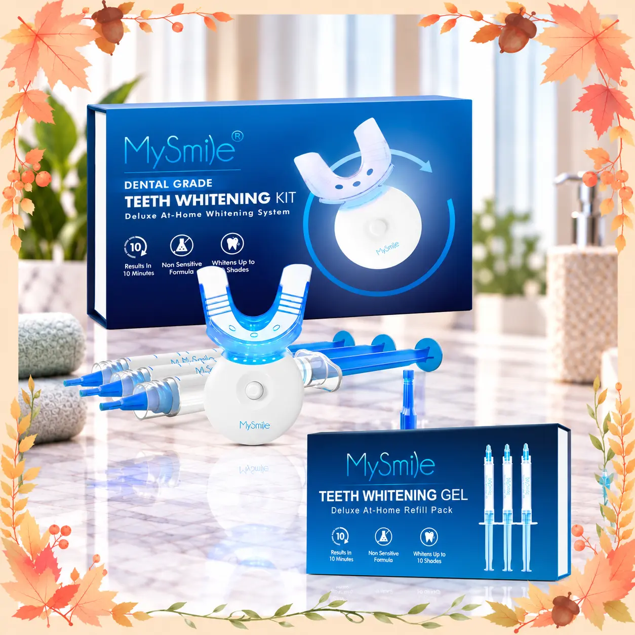MySmile Silicone Gel Peroxide Teeth Whitening Kit with Accelerator + Refill Pack (Black Friday Deal)