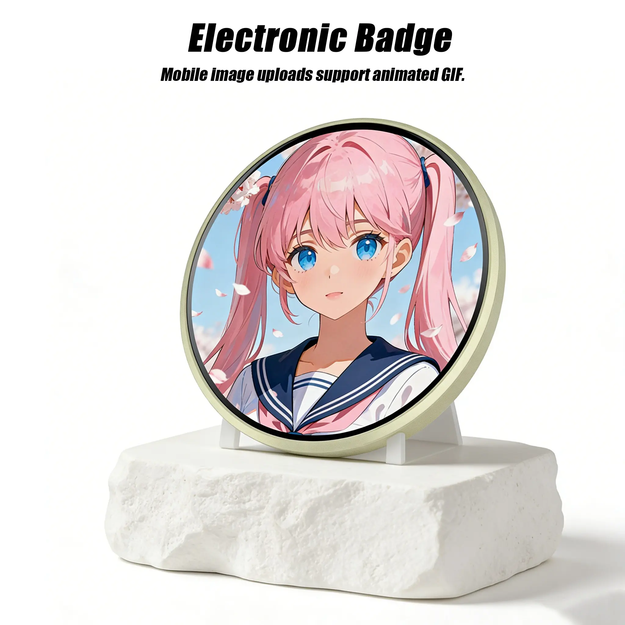 Digital Name Badge for Fans, Electronic Badge, Supports Image/video Slideshow Via APP, Offline Bluetooth-compatible Sharing, Perfect for Anime Expo, Star-Chasing Events