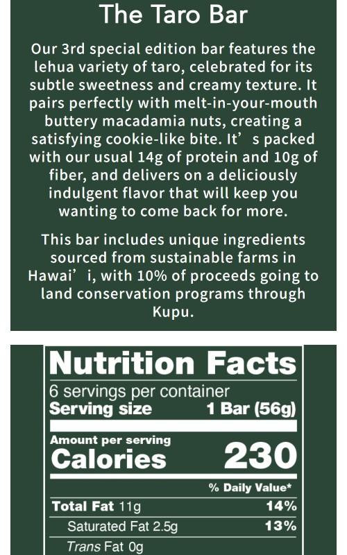The Taro Bar - Protein Bars