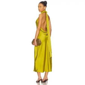 Lovers and Friends Reina Midi Dress in Chartreuse