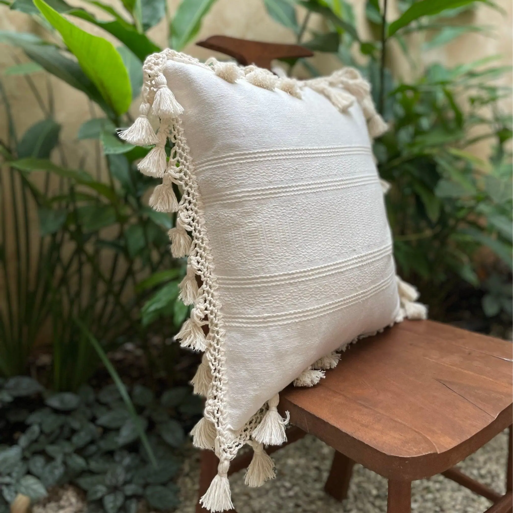 the original blanco handmade pillow cover in organic cotton