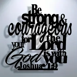 Joshua 1:9 Letter Pattern Wall Art, Metal Wall Decor, Reusable Wall Decor, Wall Decoration for Home Living Room Bedroom, Ideal Gift for Art Lovers, Ornaments