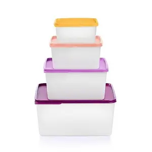Tupperware® 8-piece KeepTabs® Space Saving Square Food Storage Set