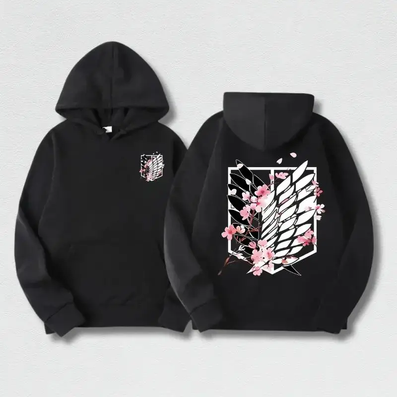 Attack on Titan Graphic Hoodie for Men, Harajuku Streetwear Anime Pullover, Cool Merchandise for Party Outfits & New Year Gifts, S, Tops, Sweatshirts, Casual, Fashion Apparel, Halloween, Dacron