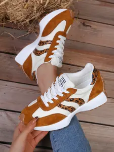 Women's Striped Sporty Shoes, Soft Sole Comfortable Waterproof Casual Sneakers, Thick Breathable Easy Clean Anti-Slip, Spring & Fall Wear, Fashionable Sneakers