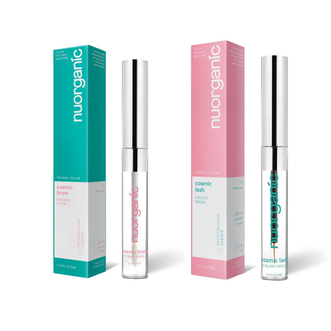 nuorganic Eyelash & Eyebrow Duo: Growth Serum for Longer, Thicker, Lashes and Brows, Organic Ingredients, Skincare, Cosmic Bundle