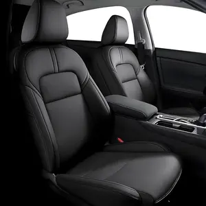 Premium Custom-Fit Full Set Leather Car Seat Covers, Car Seat Protectors for 2020-2025 S SV SR Models, Black, Waterproof, Stain-Resistant, Wear-Resistant, Airbag-Compatible, Non-Slip, Easy-to-Install, Full Coverage, Leather Seats Cover