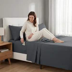 Bamboo Sheets Set 4/6 Pc, Cooling Breathable Hotel Luxury Sheets, 16" Deep Pocket, Wrinkle Fade Resistant with Side Storage Pocket