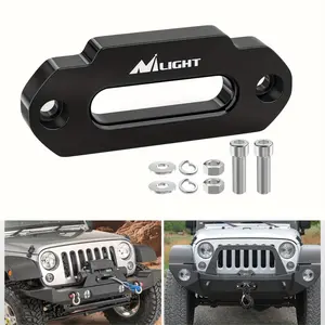 Heavy-Duty Aluminum Hawse Fairlead for 2000-3500 LB Winches - 4-7/8" Hole Spacing, Anodized Black Winch Hawse with Mounting Hardware & Synthetic Rope Compatibility for UTV/ATV Winch Accessories, Offroad Vehicle Accessory, Sleek Cable Guide, Durable Constr