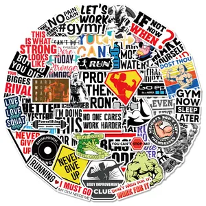 50 text stickers, Adhesive Decals for gym motivational culture, wall decoration for taekwondo studio and gym