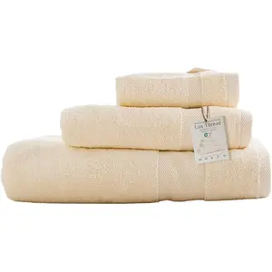 Premium Egyptian Cotton Towel Set (3-Piece, Off White) 100% Soft Cotton Fast Drying & Excellent Absorption