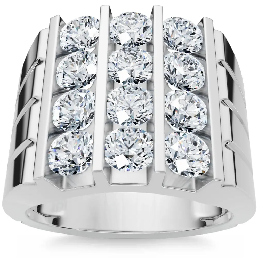 2 1/2Ct Diamond Ring Men's Anniversary Wedding Band Gold Lab Grown