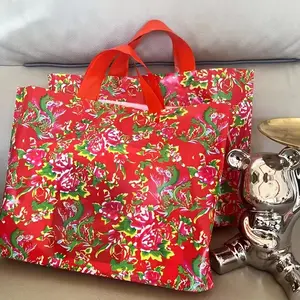 50pcs Floral Creative Handbags, Garden Theme Portable Storage Shopping Bags, Ideal for Fashion Stores, Retail, Halloween, Christmas