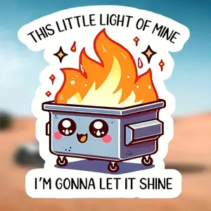 Cartoon Fire Trash Can Design Car Sticker, Cute Car Decal, Self Adhesive Car Sticker, Car Exterior Decoration Accessories for Car, Motorcycle, Bike