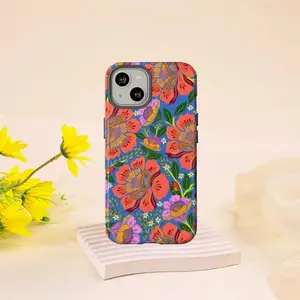 Y-Contrasting color floral pattern phone case,Combining protection with beauty,for iPhone 16 15 14 13 12 11 17Pro Max,for Samsung S25 S24 S23 S22 Ultra,Protective Cover,give her/him a gift for Christmas and Thanksgiving