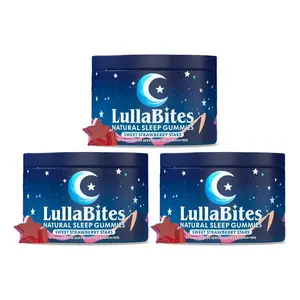 3XX Melatonin Free LullaBites Sleep Aid Gummies Delicious Strawberry Flavor Help Improve Night Rest & Relaxation