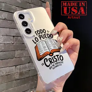 Phone Case Compatible with Galaxy S24 Ultra S25 Plus S23 S22+ Bible Verse Aesthetic Christian Pattern Anti-Scratch Shockproof Pocket-Friendly durable Cover Cellphone Protective