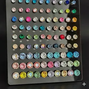 Sparkly Austrian crystal earrings DDMS0019 titanium steel screw earrings that do not hurt the ears, ear studs, ear bone studs