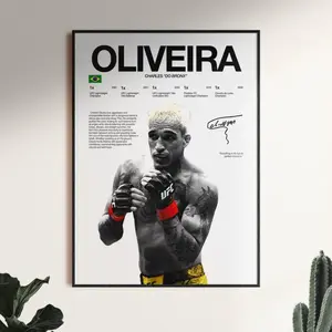 Charles Oliveira Poster, Ufc Wall Art, Ufc Fighter Printable, Oliveira Champion Print