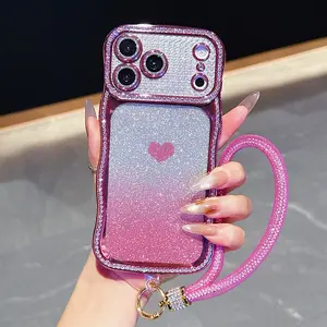 Luxurious Transparent Phone Case with Rhinestones, Shockproof Design, Compatible with iPhone Models, Stylish Protective Cover
