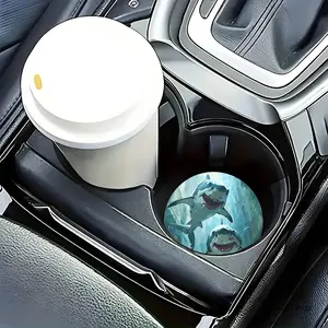 2Pcs Shark Car Cup Coaster Absorbent Ceramic Cup Holder Mat Ocean Shark Tank Aesthetic Car Gadget Travel Daily Road Trip Birthday Gift