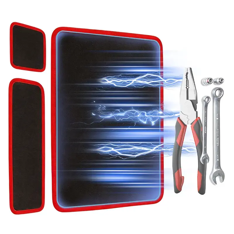 3PC Flexible Magnetic Tool Mat & Parts Tray Set, Strong Magnetic Tool Organizer for Mechanics, Garage, Auto Repair & Workshop