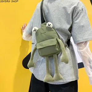 Cute Big Frog Cartoon Bag – Handmade Crossbody Shoulder Bag & Small Travel Backpack, Perfect for Commuter, School, Everyday Use, Gifts for Teens & Kids