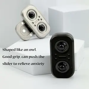 Owl Push Slider Fidget Slider Toy Metal Magnetic Slider Fidget Toy Finger Push Spin Coins Decompression Toys EDC Gear Haptic Slider Gift