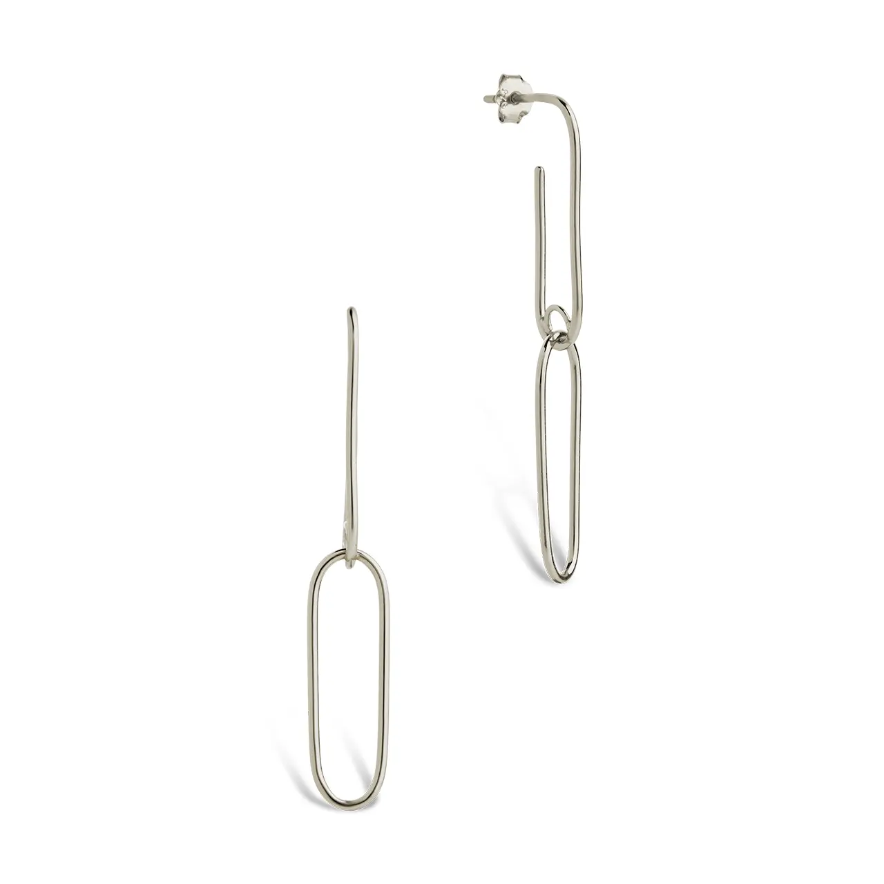 Sterling Silver Kailey Paperclip Dual-Drop Earrings