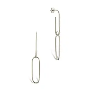Sterling Silver Kailey Paperclip Dual-Drop Earrings