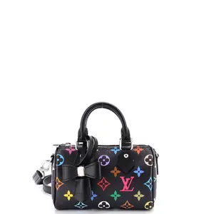Pre-owned Louis Vuitton Canvas Coated Top Handle Bags x Takashi Murakami Speedy Bandouliere NM Bag Monogram Multicolor Nano by Rebag