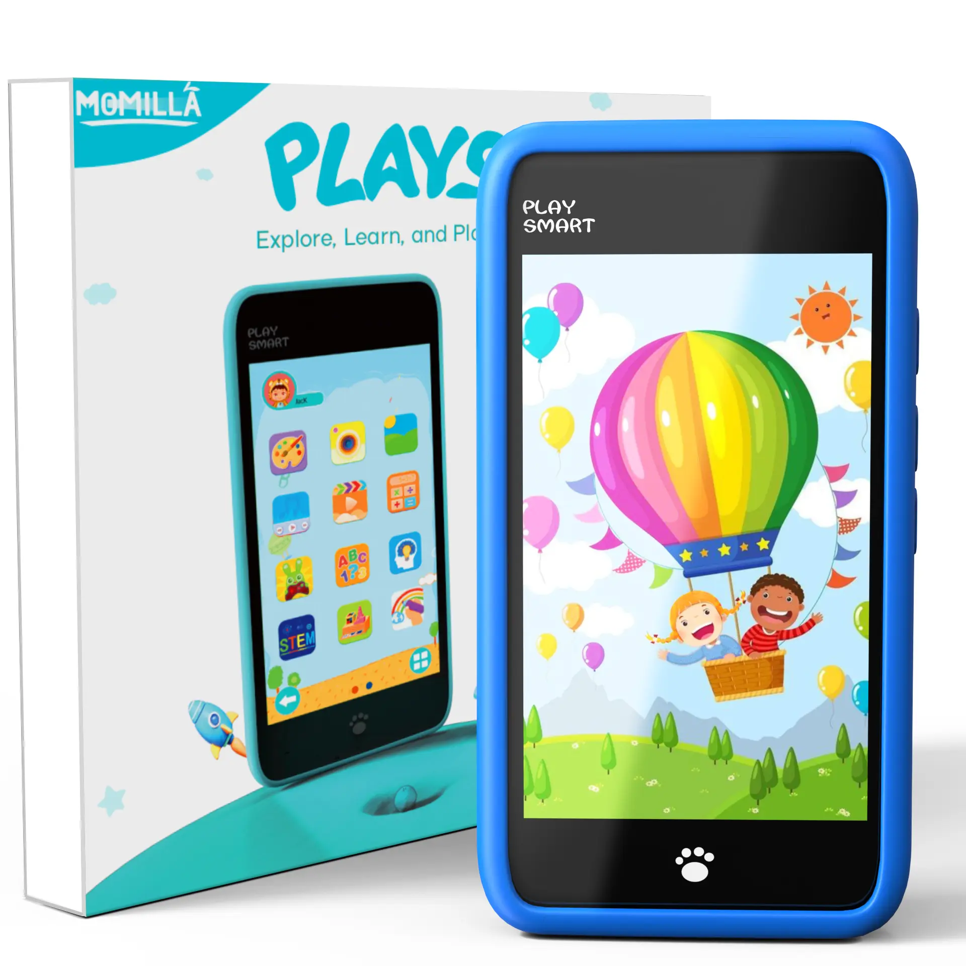 PlaySmart Kids Phone Toys Girls Boys Age 3-12, Camera, 200+ Educational Games, Music Player, 3.97" Touchscreen, 20 Soothing Sleep Sounds and White Noise Pretended Phone