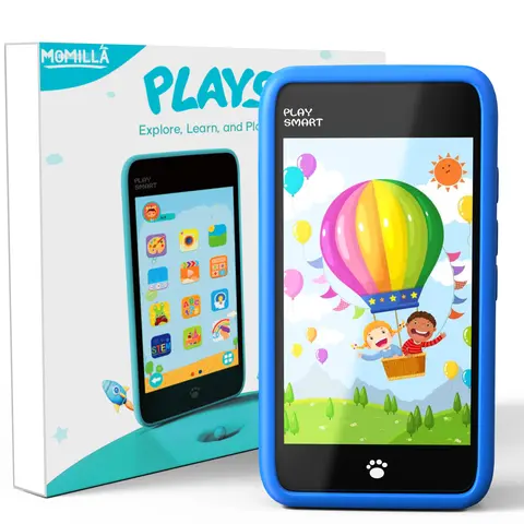 PlaySmart Kids Phone Toys Girls Boys Age 3-12, Camera, 200+ Educational Games, Music Player, 3.97" Touchscreen, 20 Soothing Sleep Sounds and White Noise Pretended Phone