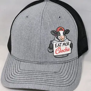 Eat More MOR  Snapback Trucker Hat– UV Textured Poly Patch Hats Custom Dad Hat