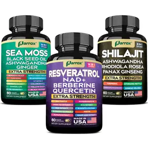 PARROX Prime Health Trio - Sea Moss, Shilajit, & Resveratrol All-in-One Supplement with Extra Strength Ingredients - MADE IN USA