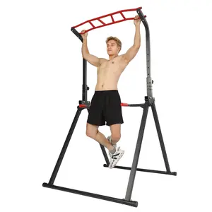 Triangular-Frame Foldable Power Tower Adjustable Pull-Up & Dip Station for Home Gym & Outdoor Workouts Portable Multi-Function Strength Training Equipment